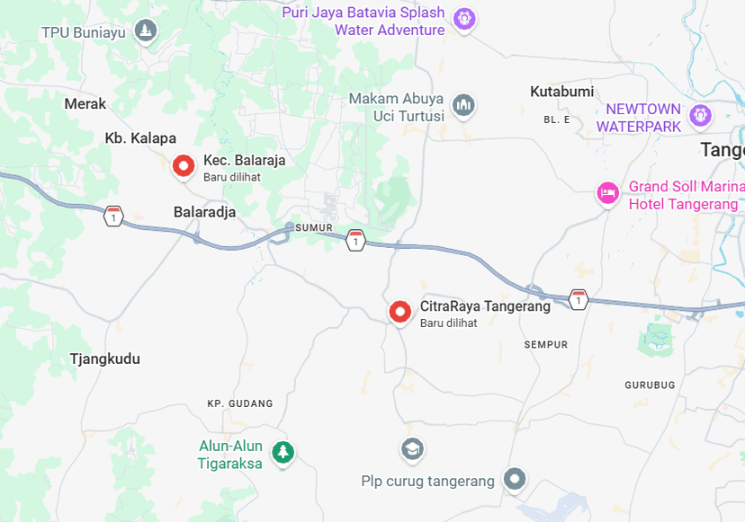 Peta ilustrasi jangkauan area Tangerang